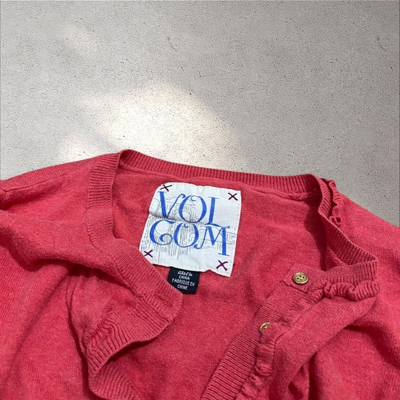Vtg Volcom Red Button Up Cardigan - Picture 4 of 8